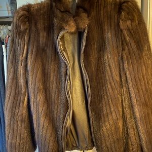 Vintage reversible leather/mink jacket.